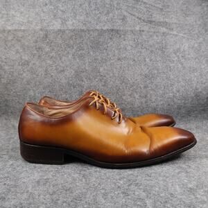 Maison Forte Shoes Mens 9.5 Oxford Dress Formal Burnished Lace Up Brown Classic